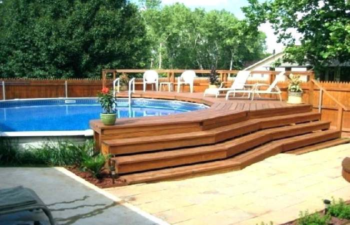 above ground pool decks small