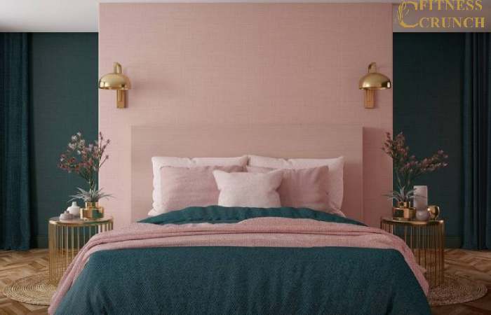 pink two colour combination for bedroom walls