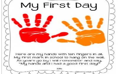 My first day handprint poem