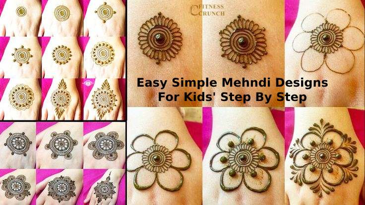 easy simple mehndi designs for kids' step by step