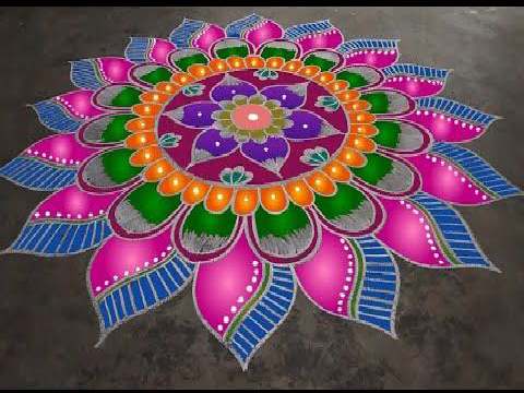 attractive big rangoli kolam designs with colours