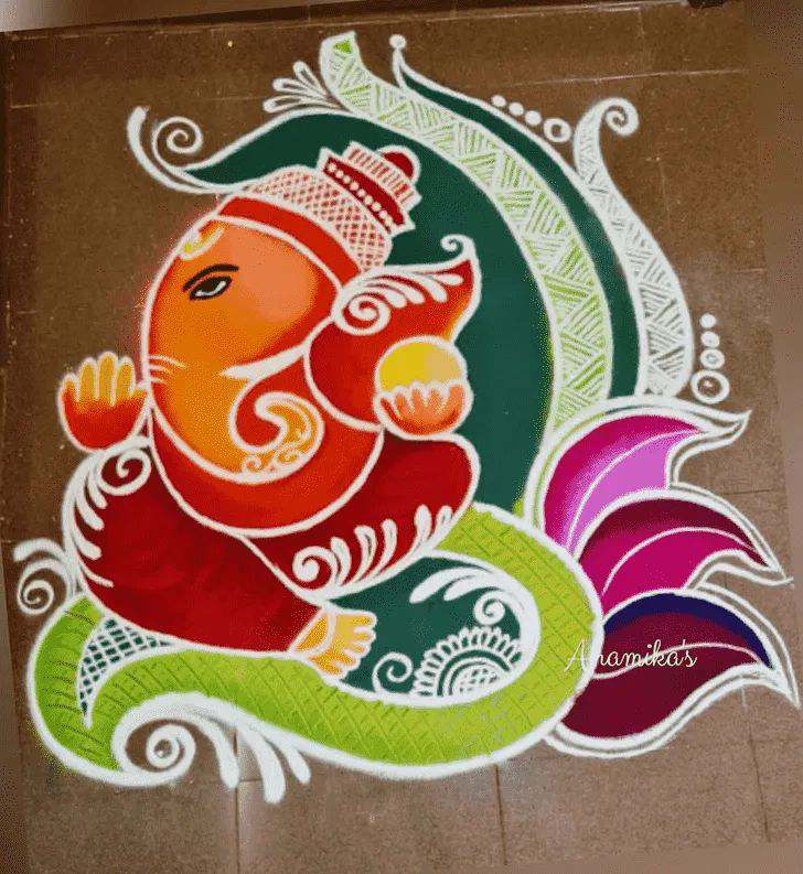 Bappa Rangoli Designs