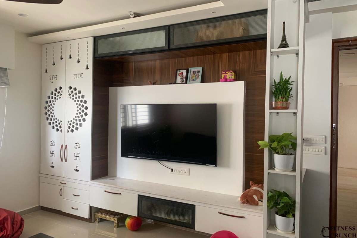 Mandir Living Room Tv Unit With Pooja Unit