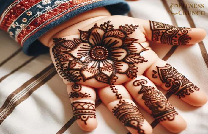 Cute mehndi design for kids front hand