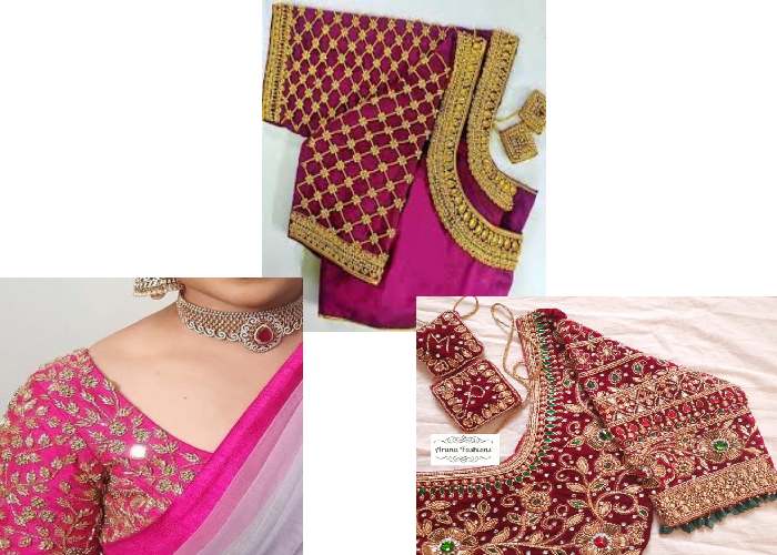 Wedding aari work blouse hand designs