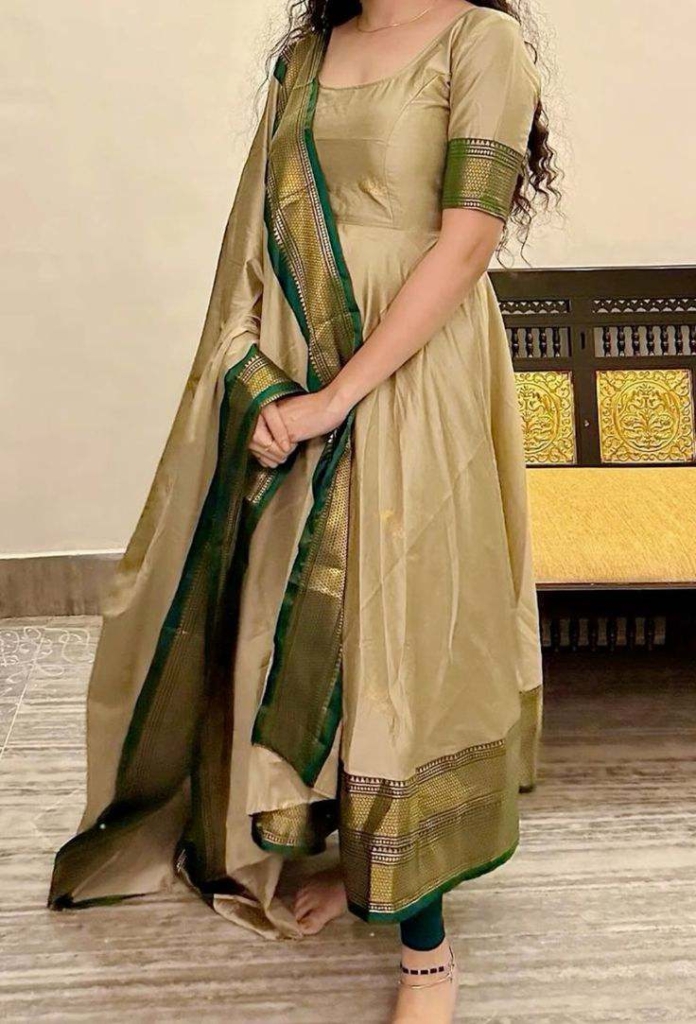 Silk frock with kanchi border