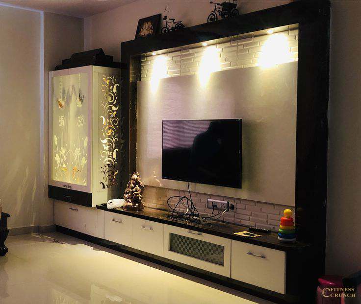 Tv unit along Pooja unit 