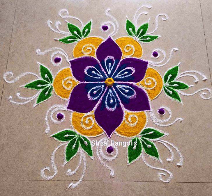 Small Rangoli Design With Colours