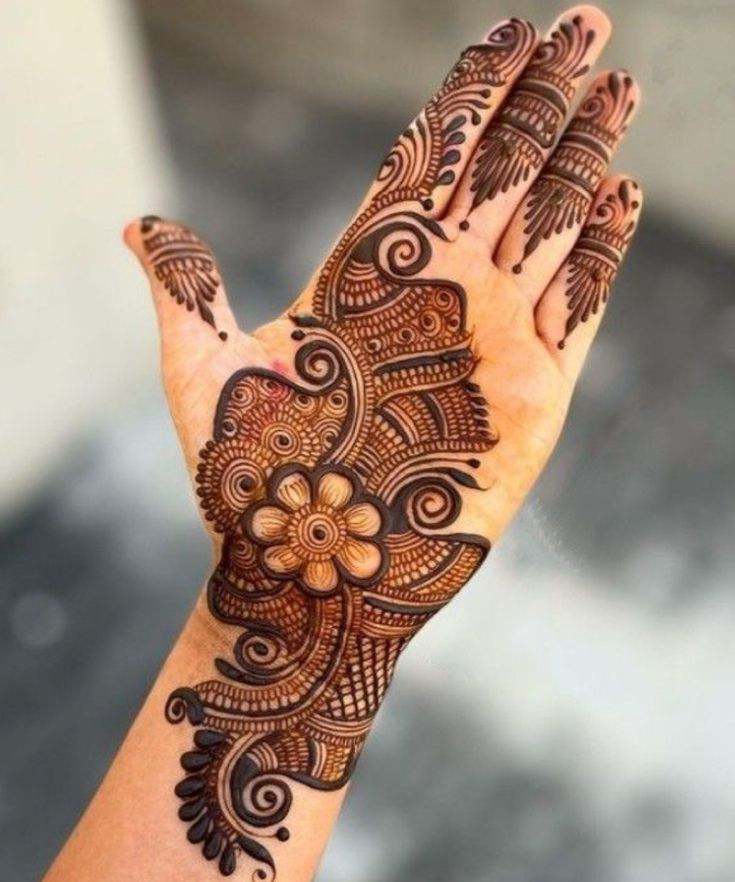 Mendhi Designs Simple Front Hand Unique