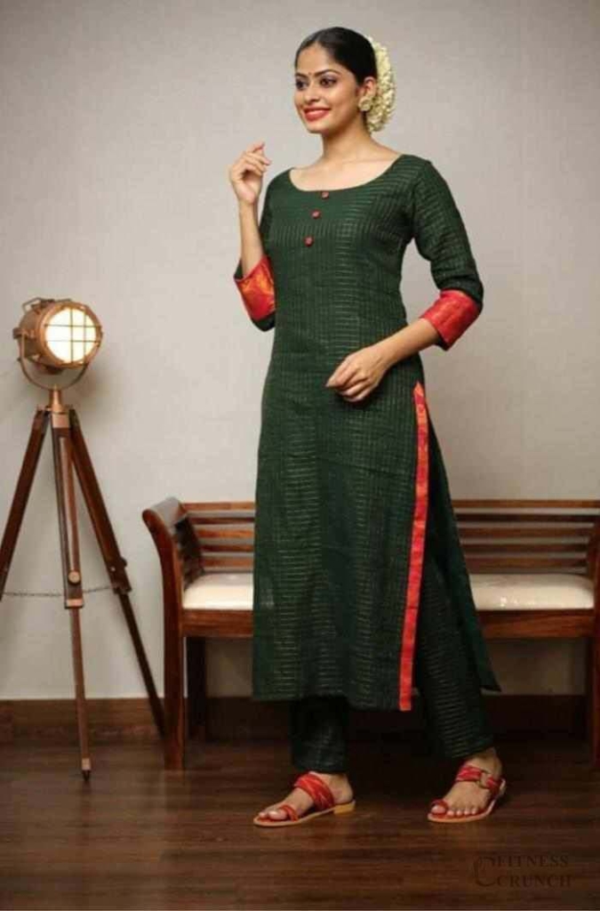 Silk Brocade Kurti Designs