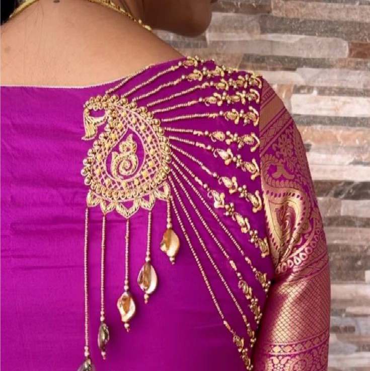 Simple Aari Work Blouse Designs