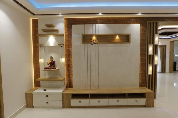 Tv Unit And Mandir Design Modern