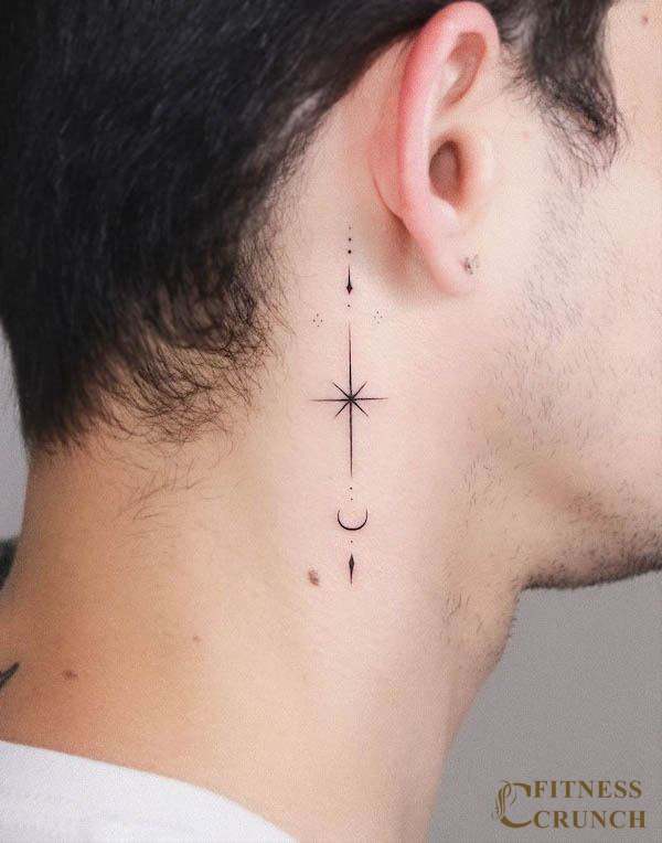 Line Work Tattoo Behind Ear