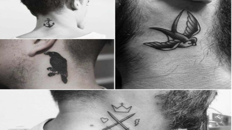 unique simple neck tattoos for guys