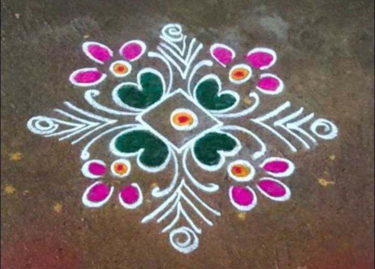 Simple and elegant Rangoli designs can enhance a house during festivities. In Indian tradition people create a rangoli before a celebration to find Divine blessings and enhance the heaven positively.