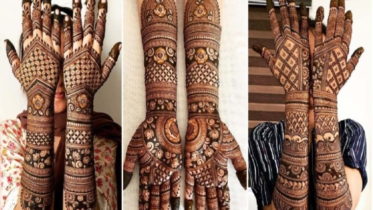 front full hand bridal mehndi design