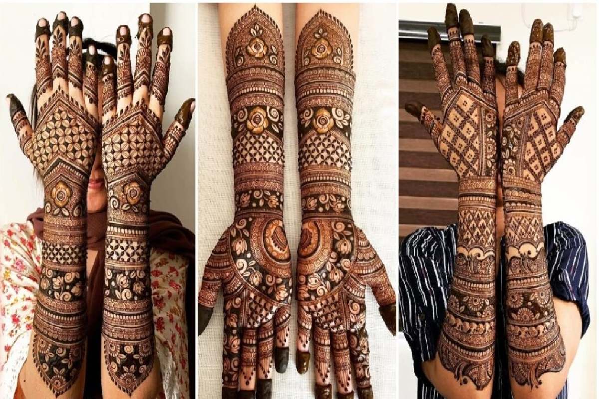 front full hand bridal mehndi design